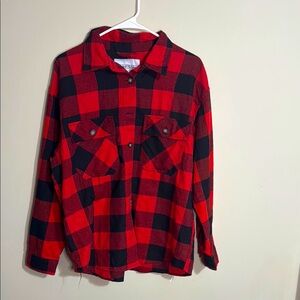 Red and Black Plaid Men's Shirt